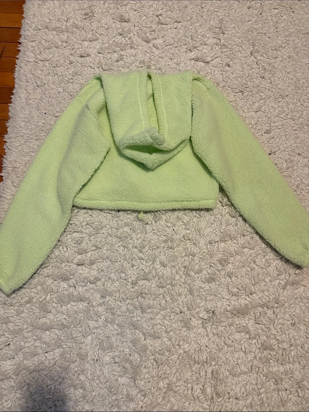 Wild Fable Cropped Sherpa Drawstring Hoodie - Picture 4 of 4